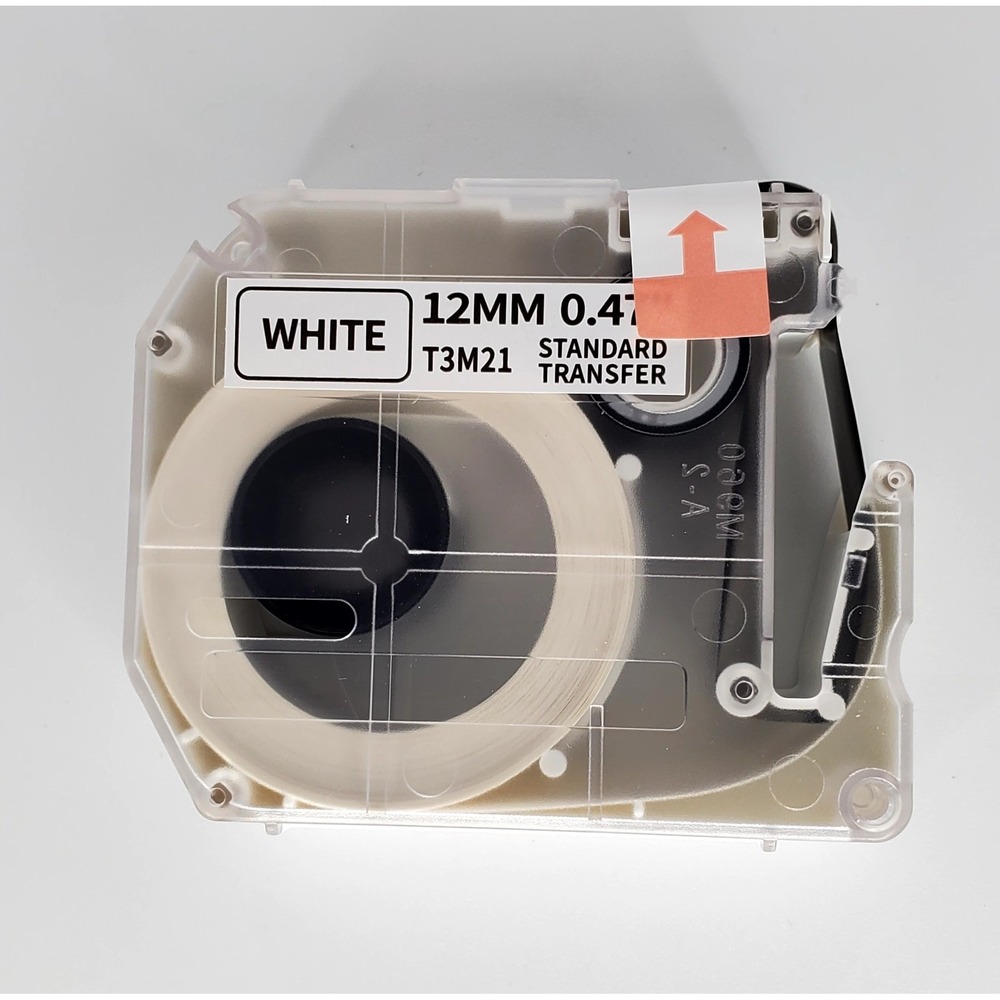 6 Ct. Label Tape T3M21 Black on White 12MM .047 for Brother P-Touch Label Maker